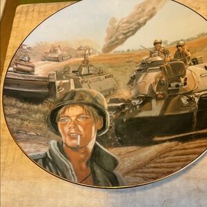 Military Themed Decorative Plate Armor Vietnam Bradex 1984